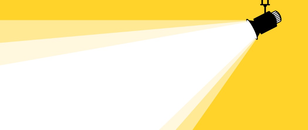 Spotlight on Yellow background