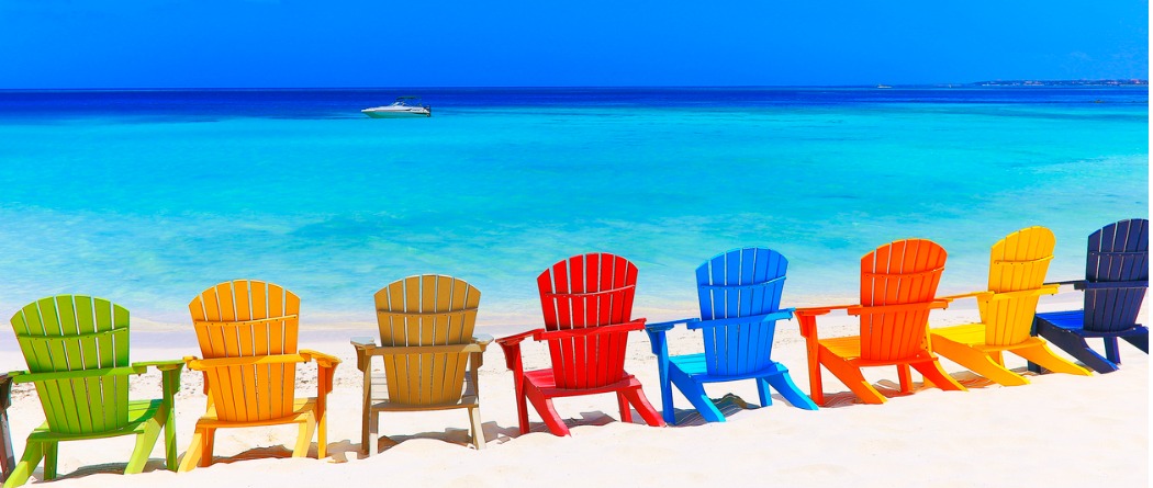 Beach chairs, beach, ocean view