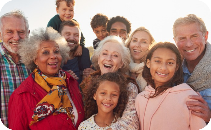 Diverse group of happy people