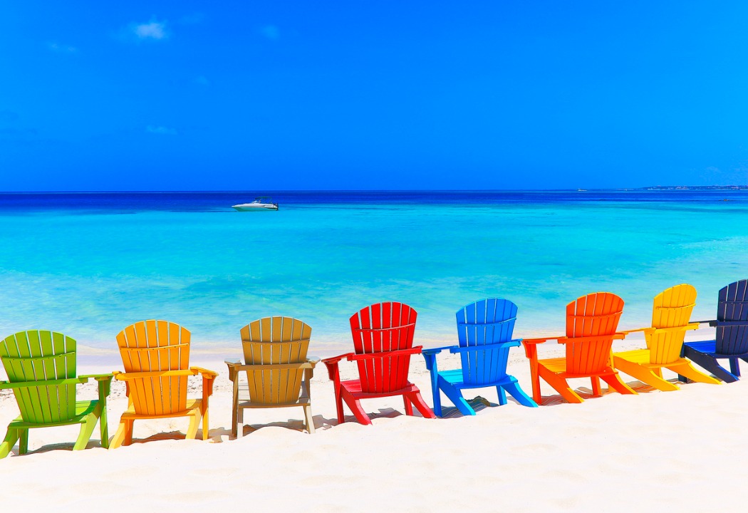 Beach chairs, beach, ocean view